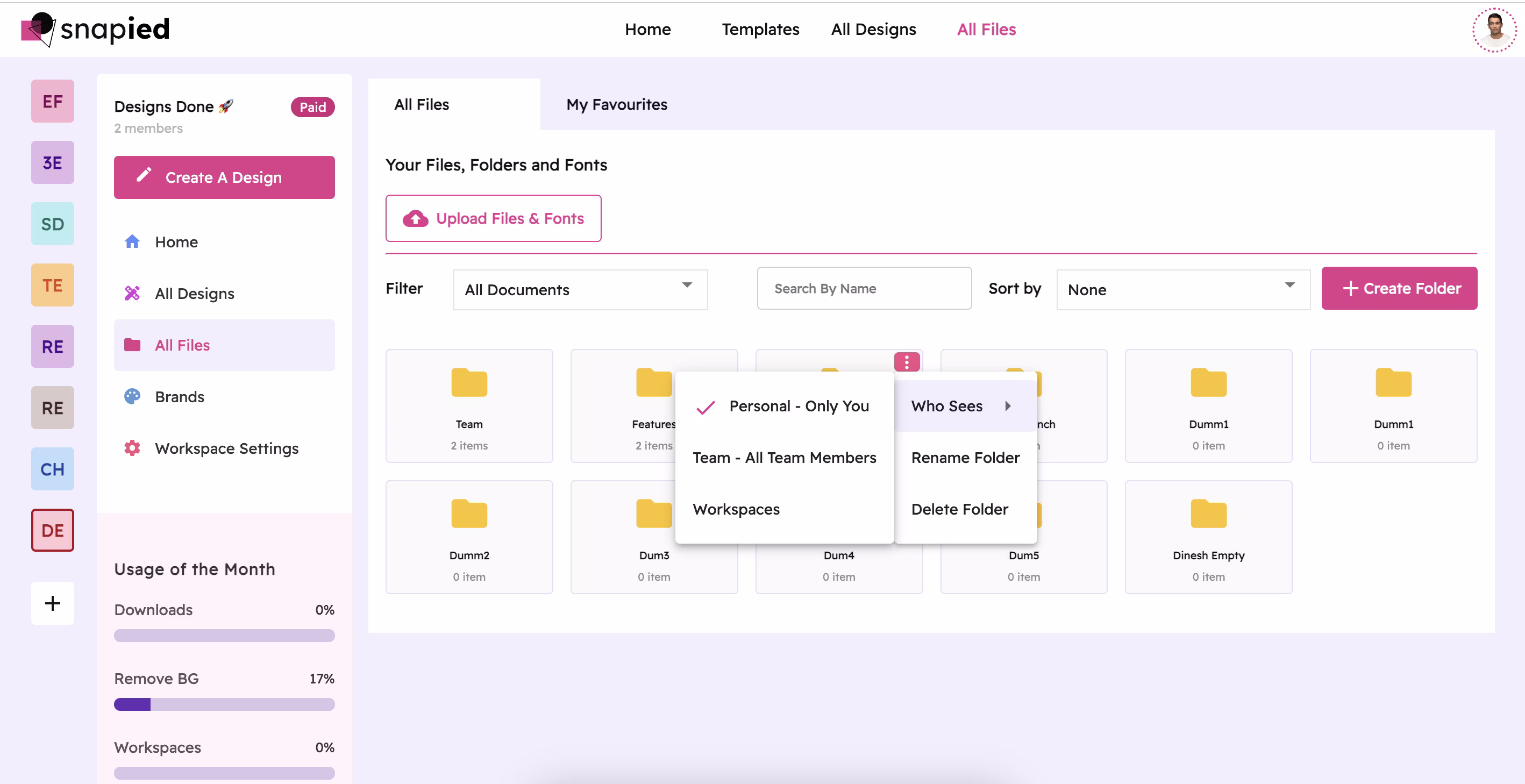 Private Folders: Create Secure Image & Template Banks for Team Collaboration