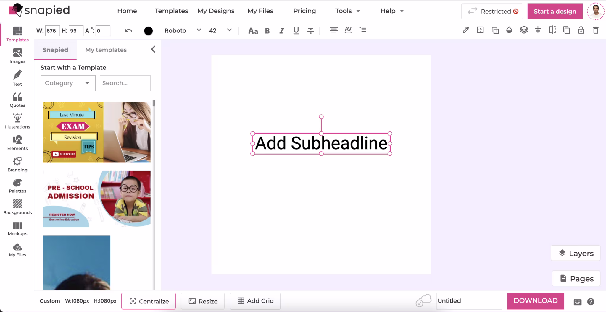 Snapied text editing interface